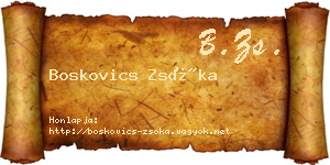 Boskovics Zsóka névjegykártya